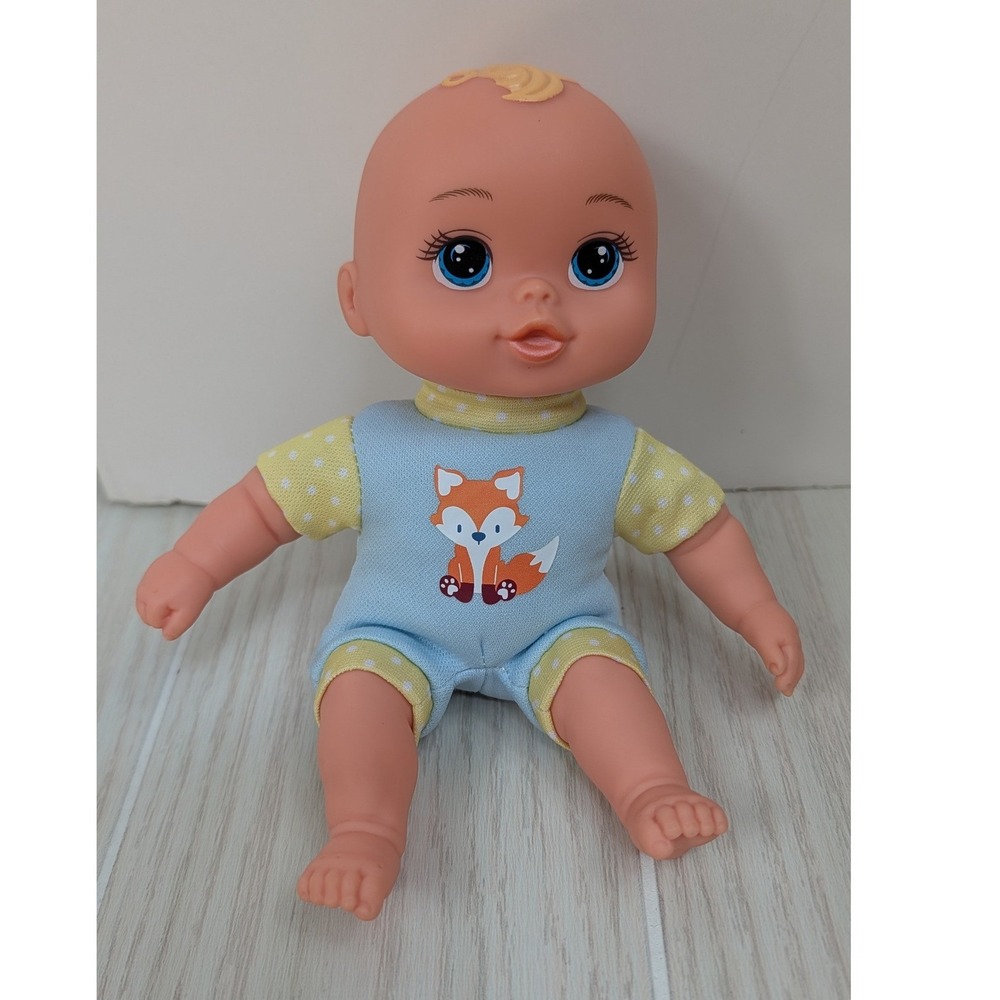 My Sweet Love Cititoy Blonde Baby Doll 8" Blue Yellow Fox Romper Outfit Walmart